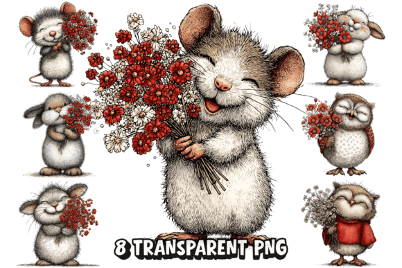 8 Mouse Flowers PNG Clipart: Adorable Designs for Every Project