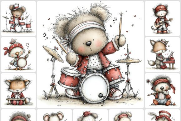 Animal Musicians Clipart: A Collection for Creative Projects