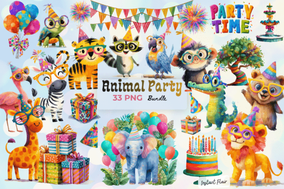 Animal Party Clipart Bundle: A Designer's Guide to Festive Graphics