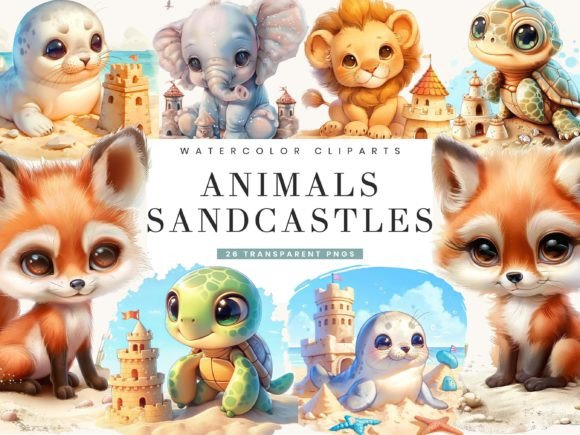 Animal Sandcastles Clipart Bundle: A Summer Design Asset