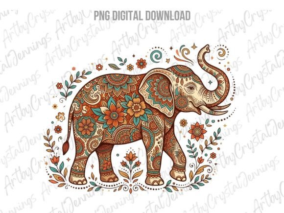 Boho Animal Elephant of Flowers PNG: A Versatile Design Asset