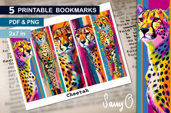 Bookmark Cheetah Leopard Animal Pop Art: Wild Style Meets Practical Design