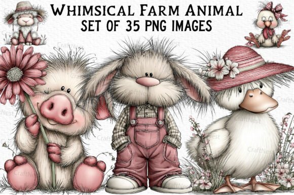 Bring Rustic Charm to Your Projects with Whimsical Farm Animal Clipart