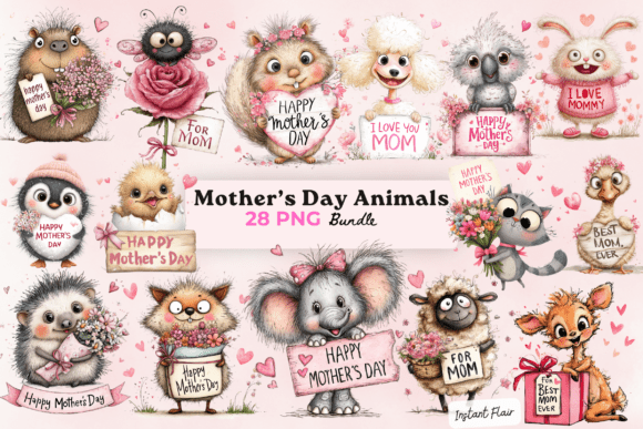 Celebrate Moms with Adorable Animal Clipart