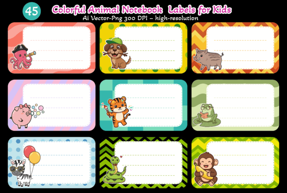 Colorful Animal Notebook Labels for Kids: A Design Toolkit
