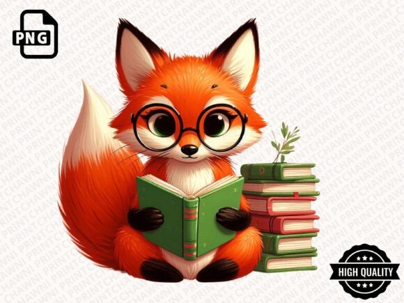 Cute Animal Reading Book Clipart PNG: Creative Uses