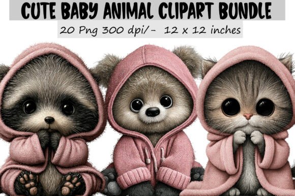 Cute Baby Animal Clipart Bundle: A Designer's Go-To Asset