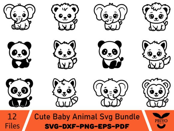 Cute Baby Animal Svg Bundle: Big Joy in Tiny Digital Treasures