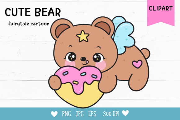 Cute Bear Clipart Kawaii Animal Birthday Essentials
