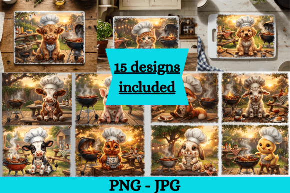 Cute Grilling Baby Farm Animal PNG Set: A Designer’s Guide
