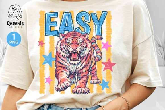 Easy Tiger Summer Animal: Bold, Painterly Design for Creative Projects