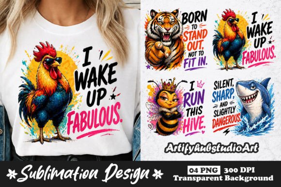 Funny Animal Attitude Sublimation PNG for Bold Creations