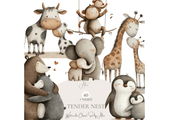 Mom and Baby Animal Clipart: A Designer's Guide to Whimsical Projects