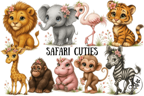 Safari Animal Cuties: Your Go-To Jungle-Themed Clipart
