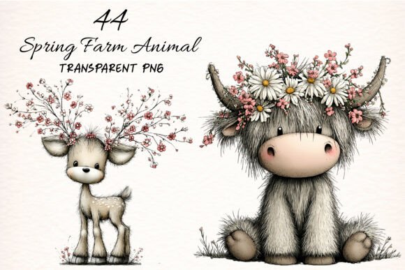 Spring Farm Animal Clipart: Fresh Design Assets for Your Projects