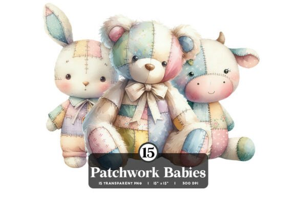 Stitched Whimsy: Using the Patchwork Animal PNG Clipart Set