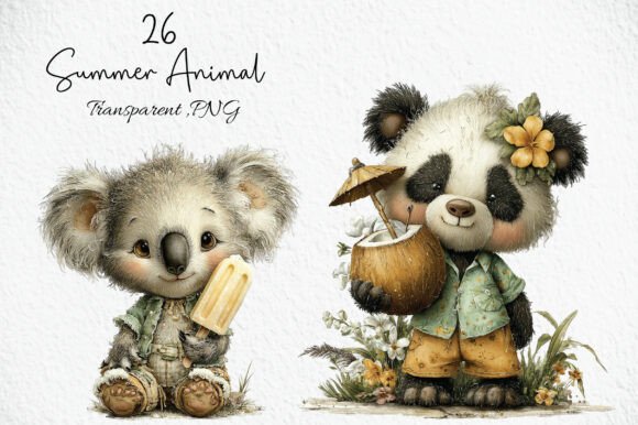 Summer Animal Illustration PNG: Your Go-To Design Asset