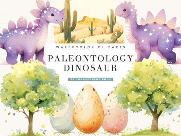 Unleashing Prehistoric Charm with Paleontology Dinosaur Animal Clipart