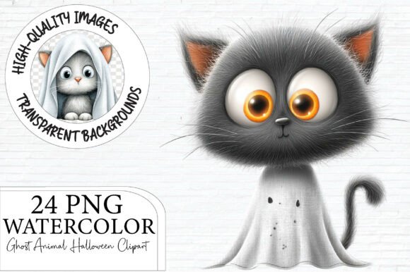Watercolor Halloween Ghost Animal PNG: Your Spooky Design Solution