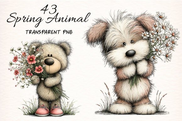 Watercolor Spring Animal Clipart Bundle